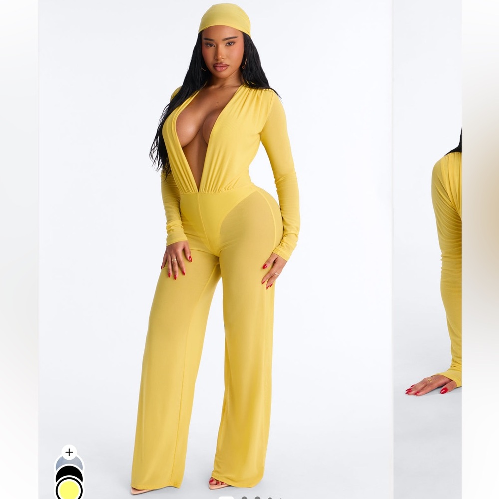 Fashion Nova Yellow Jumpsuit